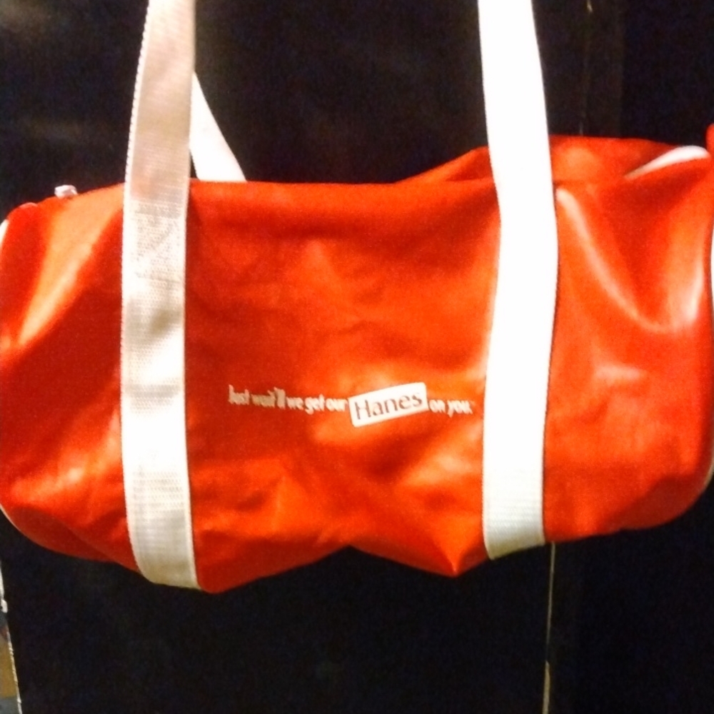 Vintage Hanes Bold Red Bag with White Handles